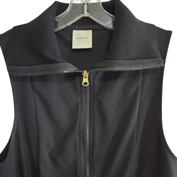 Varley The Wilde Inverted Pleat Half-zip Tennis Dress In Black Small - Picture 4 of 8